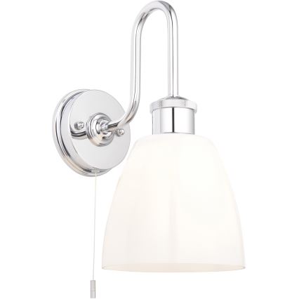 Endon 95506 - Aplique de pared para baño PIPER 1xE27/10W/230V IP44 cromo brillante/blanco