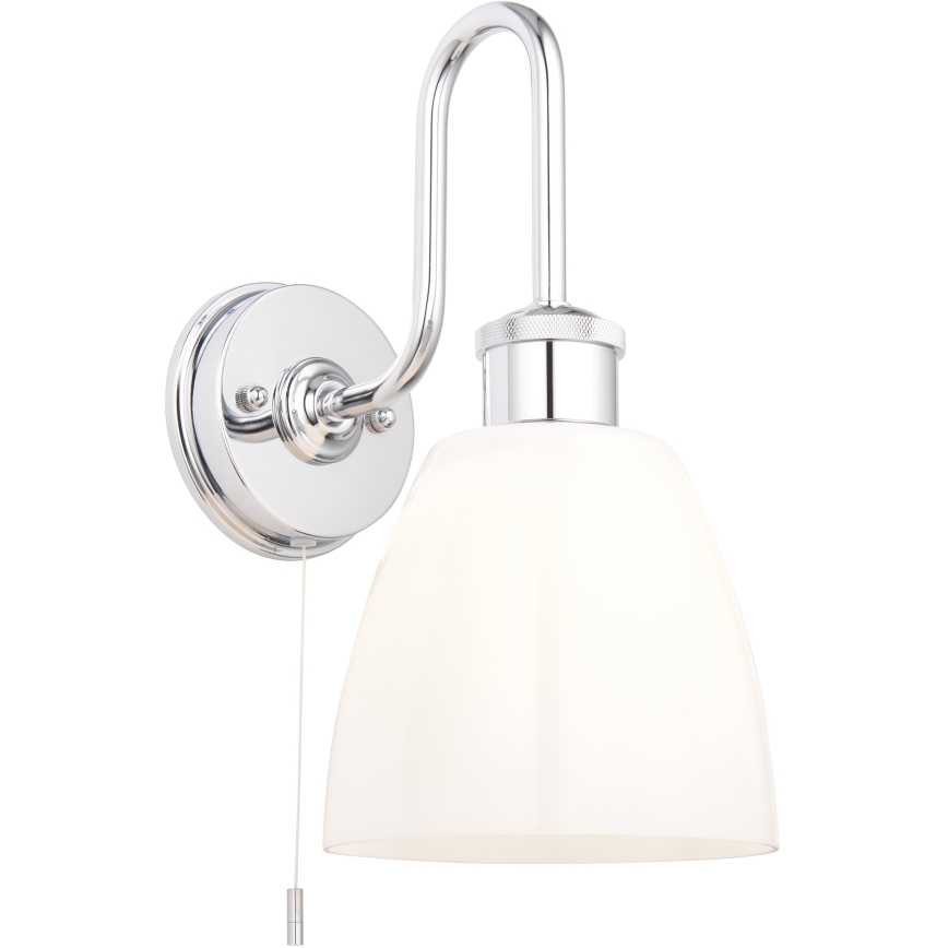 Endon 95506 - Aplique de pared para baño PIPER 1xE27/10W/230V IP44 cromo brillante/blanco