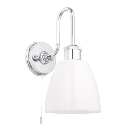 Endon 95506 - Aplique de pared para baño PIPER 1xE27/10W/230V IP44 cromo brillante/blanco