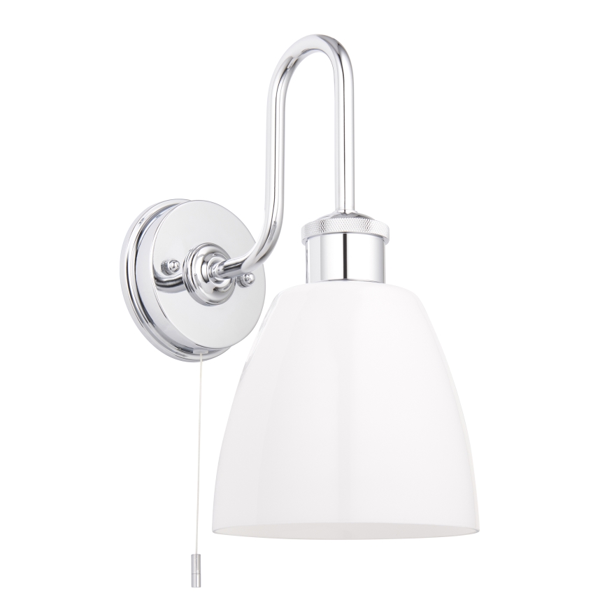 Endon 95506 - Aplique de pared para baño PIPER 1xE27/10W/230V IP44 cromo brillante/blanco