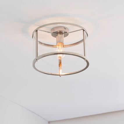 Endon 96150 - Luminaria de techo HOPTON 1xE27/10W/230V acabado cromado brillante