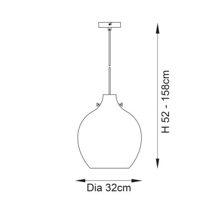 Endon 96442 - Lámpara colgante PANTHER 1xE27/10W/230V cromo brillante/ahumado