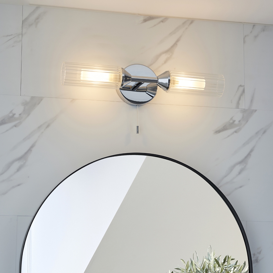Endon 97172 - Aplique de pared para baño NATORI 2xG9/3W/230V IP44 cromo brillante