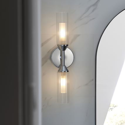 Endon 97172 - Aplique de pared para baño NATORI 2xG9/3W/230V IP44 cromo brillante