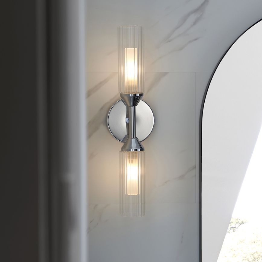 Endon 97172 - Aplique de pared para baño NATORI 2xG9/3W/230V IP44 cromo brillante