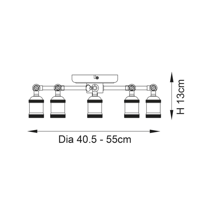 Endon 97244 - Foco HAL 5xE27/10W/230V latón