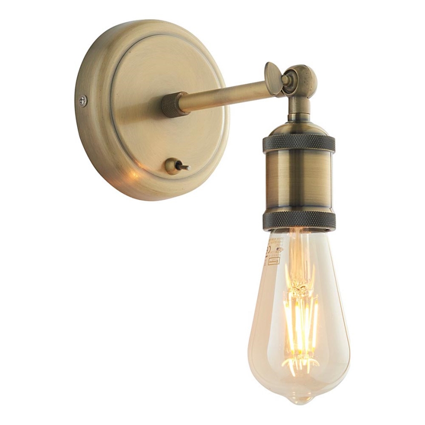 Endon 97245 - Foco de pared orientable HAL 1xE27/10W/230V, latón