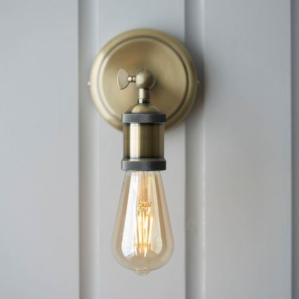 Endon 97245 - Foco de pared orientable HAL 1xE27/10W/230V, latón