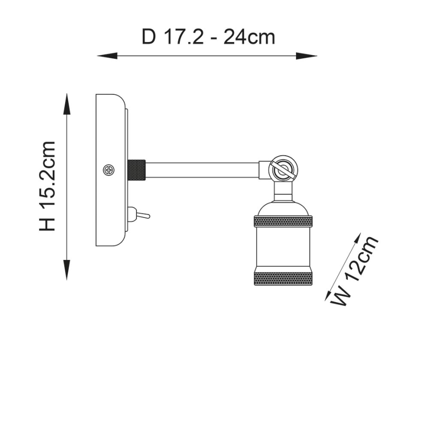 Endon 97245 - Foco de pared orientable HAL 1xE27/10W/230V, latón