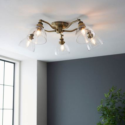 Endon 97248 - Lámpara de focos HANSEN 5xE14/7W/230V latón