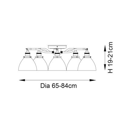Endon 97248 - Lámpara de focos HANSEN 5xE14/7W/230V latón