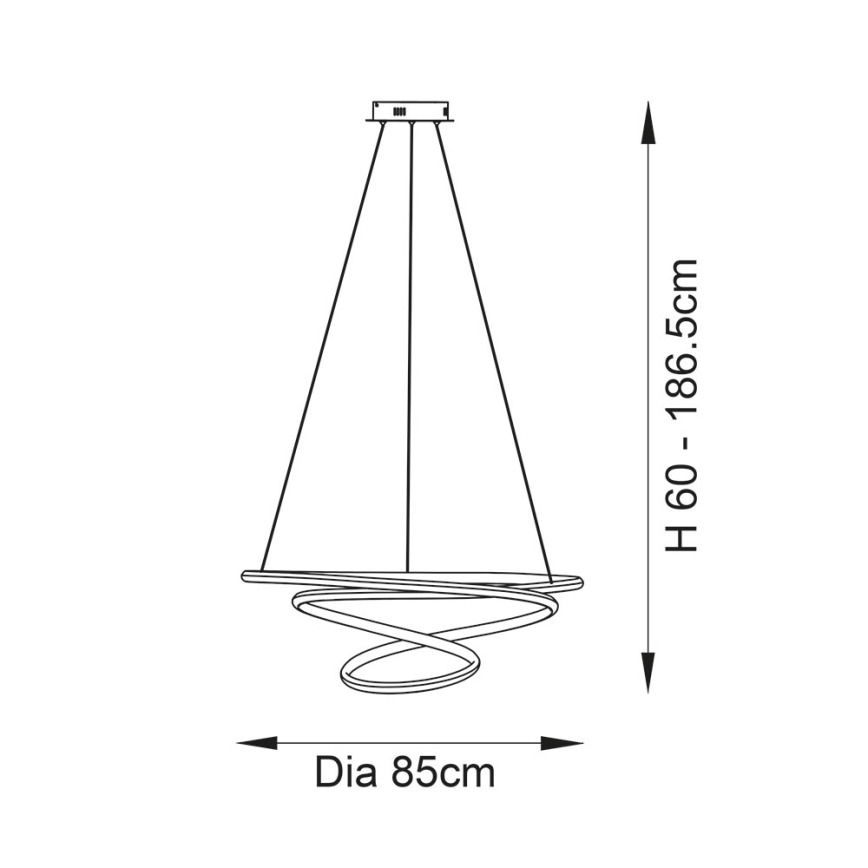 Endon 97639 - Lámpara colgante LED regulable con cable TWIRL LED/88W/230V 3000K dorada