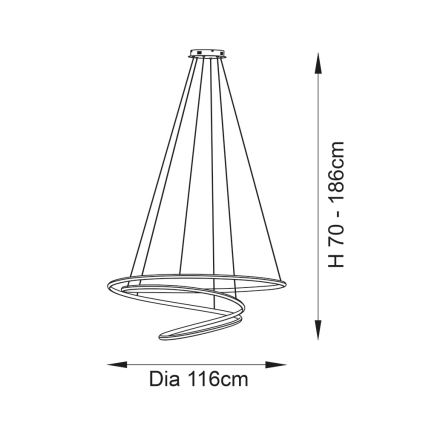 Endon 97645 - Lámpara colgante LED regulable con cable TWIRL LED/131W/230V 3000K dorada