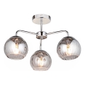 Endon 97971 - Lámpara de techo montada en superficie DIMPLE 3xE14/25W/230V cromado brillante/gris ahumado