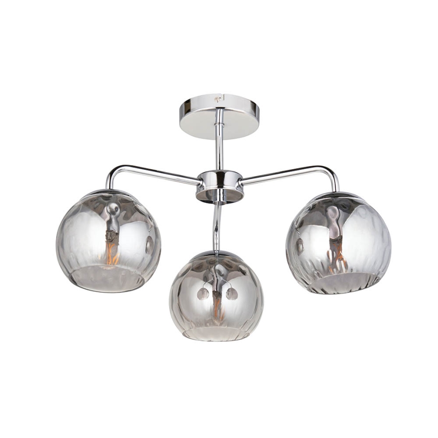 Endon 97971 - Lámpara de techo sobrepuesta DIMPLE 3xE14/7W/230V cromo brillante/gris ahumado