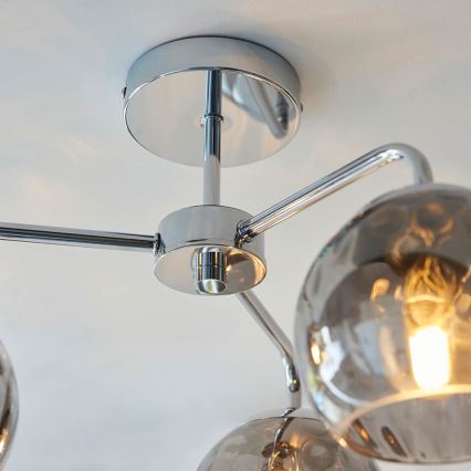 Endon 97971 - Lámpara de techo sobrepuesta DIMPLE 3xE14/7W/230V cromo brillante/gris ahumado