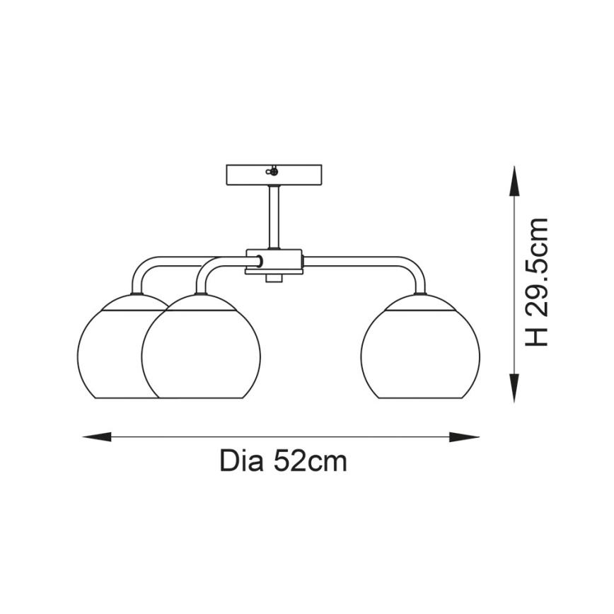 Endon 97971 - Lámpara de techo sobrepuesta DIMPLE 3xE14/7W/230V cromo brillante/gris ahumado