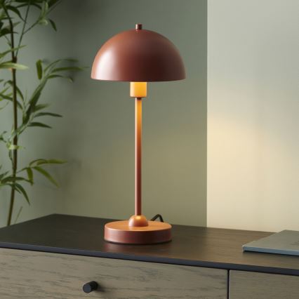 Endon 98496 - Lámpara de mesa SAROMA 1xE14/7W/230V color ladrillo