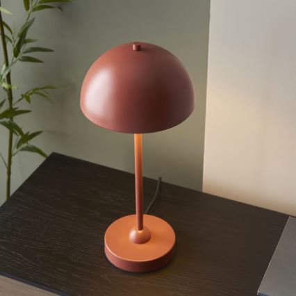 Endon 98496 - Lámpara de mesa SAROMA 1xE14/7W/230V color ladrillo