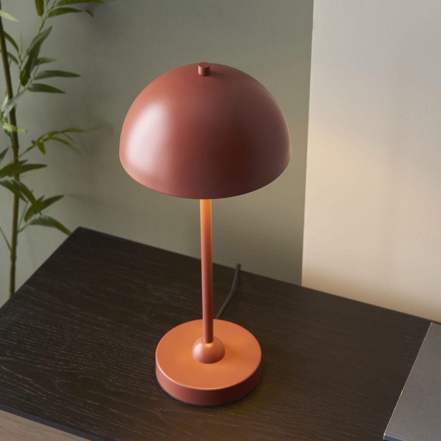 Endon 98496 - Lámpara de mesa SAROMA 1xE14/7W/230V color ladrillo