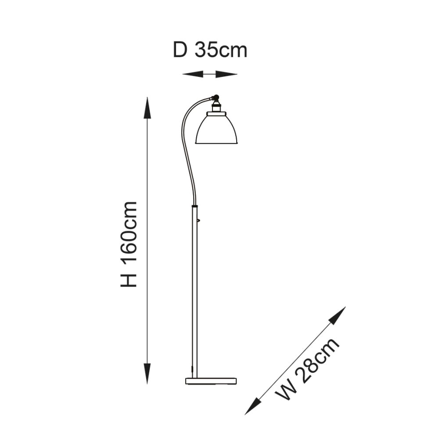 Endon 98748 - Lámpara de pie FRANKLIN 1xE27/10W/230V latón/negro