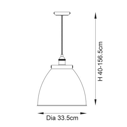Endon 98749 - Lámpara colgante FRANKLIN con cable 1xE27/10W/230V negro/latón