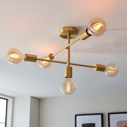 Endon 98786 - Lámpara colgante en varilla SOHAN 5xE27/10W/230V latón