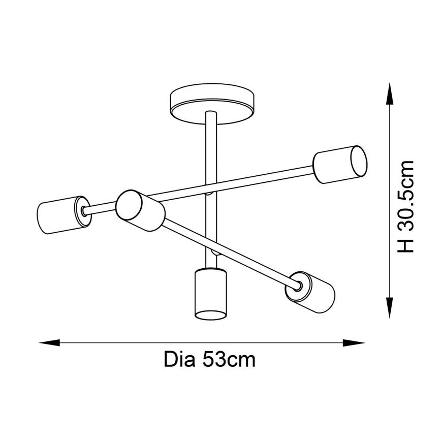 Endon 98786 - Lámpara colgante en varilla SOHAN 5xE27/10W/230V latón