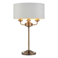 Endon 98932 - Lámpara de mesa HIGHCLERE, 3x E14 (máx. 18 W) / 230 V, blanco/latón, diámetro 32 cm