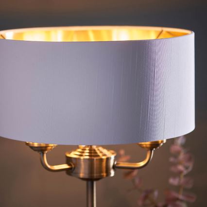 Endon 98932 - Lámpara de mesa HIGHCLERE, 3x E14 (máx. 18 W) / 230 V, blanco/latón, diámetro 32 cm