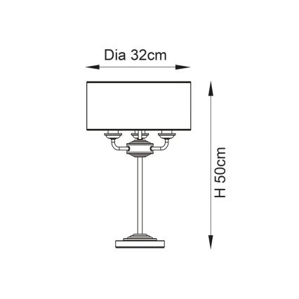 Endon 98932 - Lámpara de mesa HIGHCLERE, 3x E14 (máx. 18 W) / 230 V, blanco/latón, diámetro 32 cm