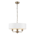 Endon 98934 - Lámpara colgante con cadena HIGHCLERE 3xE14/40W/230V blanco/latón diá. 45 cm