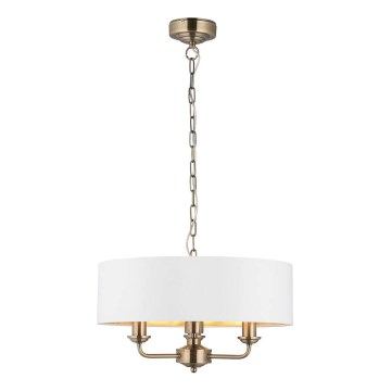 Endon 98934 - Lámpara colgante con cadena HIGHCLERE 3xE14/40W/230V blanco/latón diá. 45 cm