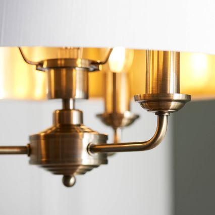 Endon 98934 - Lámpara colgante con cadena HIGHCLERE 3xE14/40W/230V blanco/latón diá. 45 cm