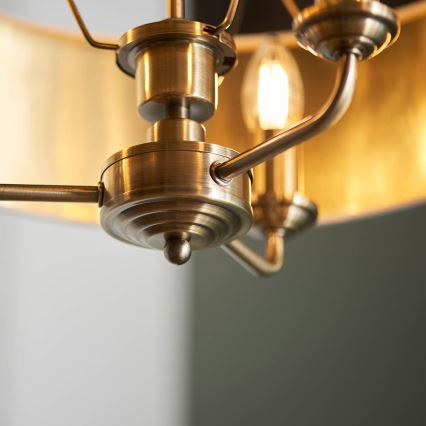Endon 98934 - Lámpara colgante con cadena HIGHCLERE 3xE14/40W/230V blanco/latón diá. 45 cm