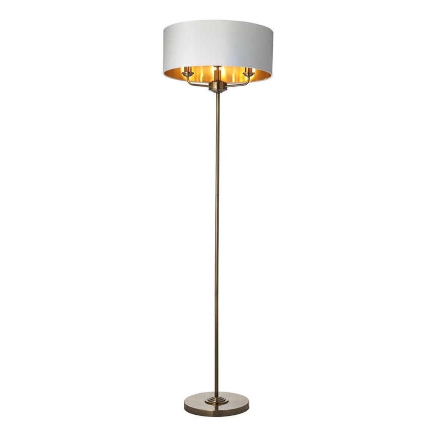 Endon 98935 - Lámpara de pie HIGHCLERE 3xE14/40W/230V blanco/latón diá. 47 cm