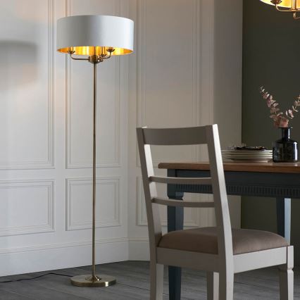 Endon 98935 - Lámpara de pie HIGHCLERE 3xE14/40W/230V blanco/latón diá. 47 cm