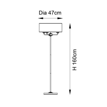 Endon 98935 - Lámpara de pie HIGHCLERE 3xE14/40W/230V blanco/latón diá. 47 cm