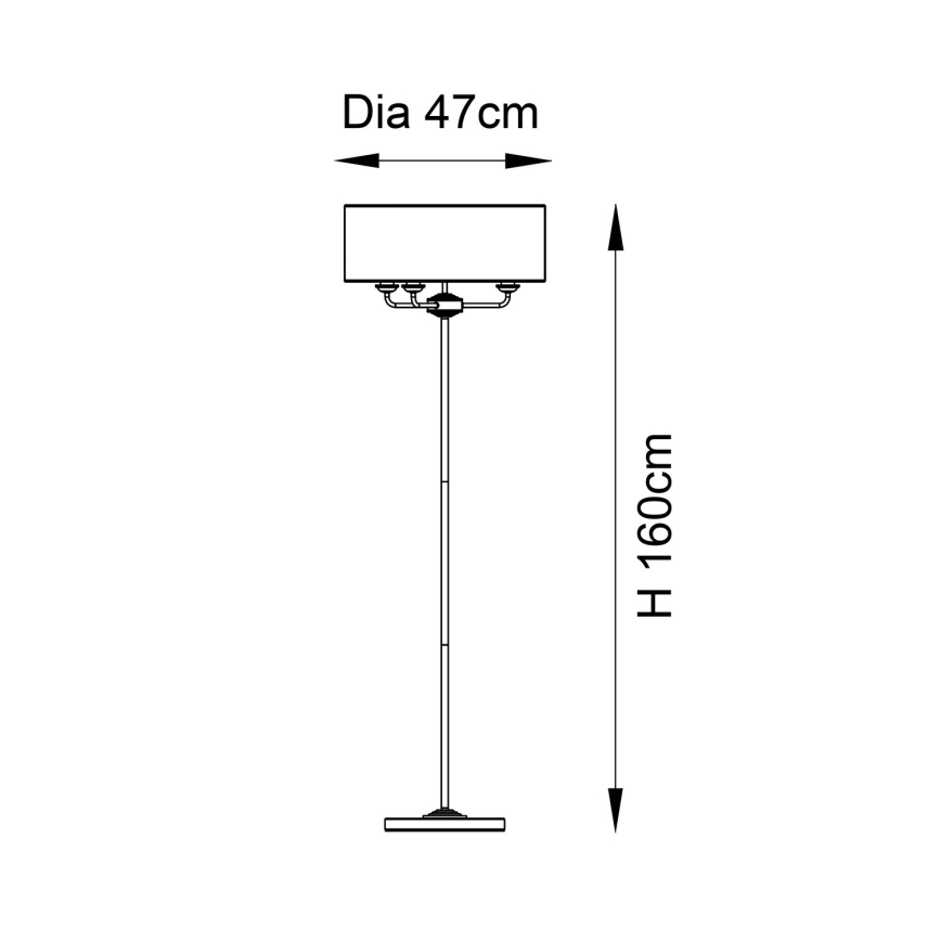 Endon 98935 - Lámpara de pie HIGHCLERE 3xE14/40W/230V blanco/latón diá. 47 cm