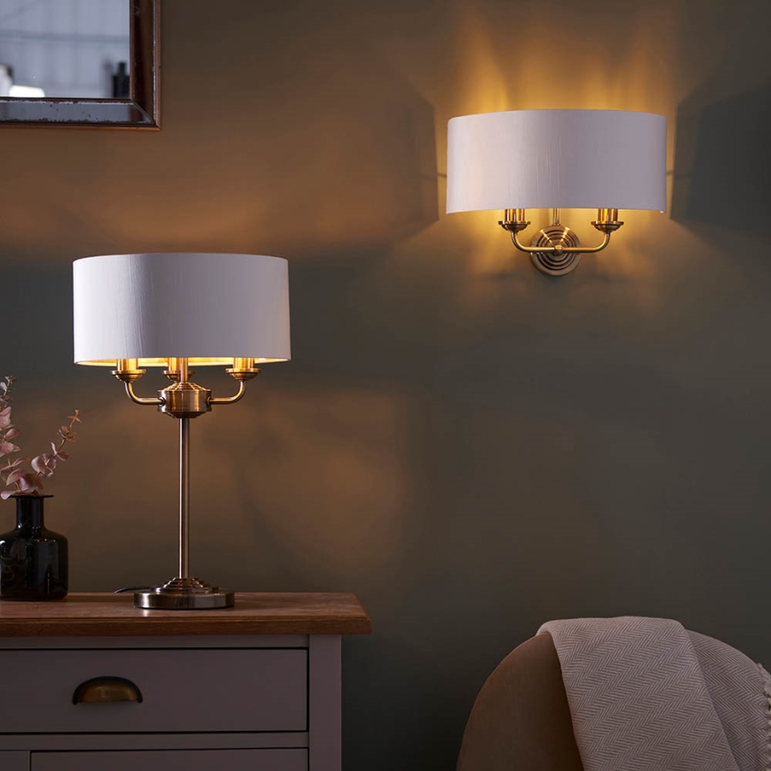 Endon 98937 - Aplique HIGHCLERE 2xE14/40W/230V blanco/latón