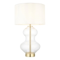 Endon 99110 - Lámpara de mesa regulable KELDA 1xE27/10W/230V blanco/dorado