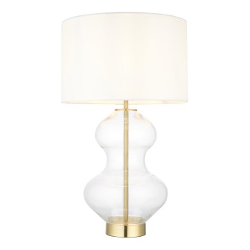 Endon 99110 - Lámpara de mesa regulable KELDA 1xE27/10W/230V blanco/dorado