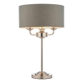 Endon 99149 - Lámpara de mesa HIGHCLERE 3xE14/18W/230V gris/cromo brillante diá. 32 cm