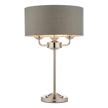 Endon 99149 - Lámpara de mesa HIGHCLERE 3xE14/18W/230V gris/cromo brillante diá. 32 cm
