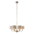 Endon 99151 - Lámpara colgante con cadena HIGHCLERE 6xE14/28W/230V gris/cromo mate Ø 53 cm