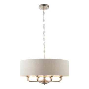 Endon 99152 - Lámpara colgante con cadena HIGHCLERE 8xE14/40W/230V gris/cromo mate