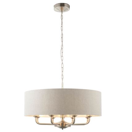 Endon 99152 - Lámpara colgante con cadena HIGHCLERE 8xE14/40W/230V gris/cromo mate diá. 70 cm