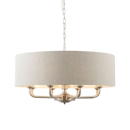 Endon 99152 - Lámpara colgante con cadena HIGHCLERE 8xE14/40W/230V gris/cromo mate diá. 70 cm