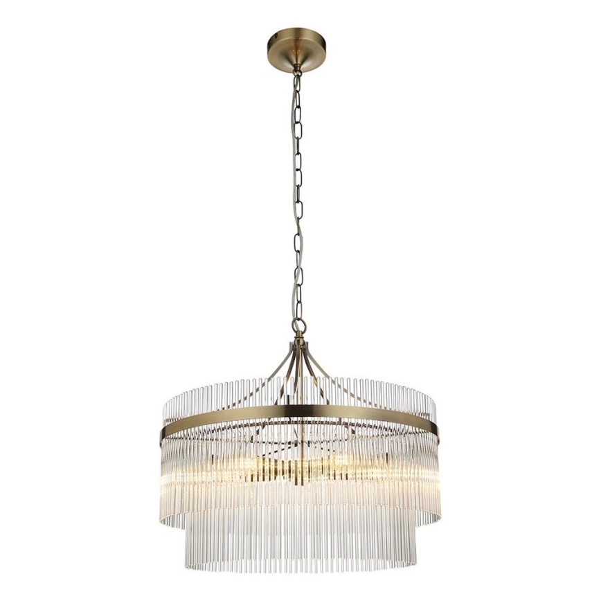 Endon 99166 - Lámpara colgante con cadena MARIETTA 5xE14/7W/230V latón/transparente