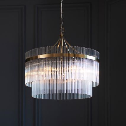 Endon 99166 - Lámpara colgante con cadena MARIETTA 5xE14/7W/230V latón/transparente